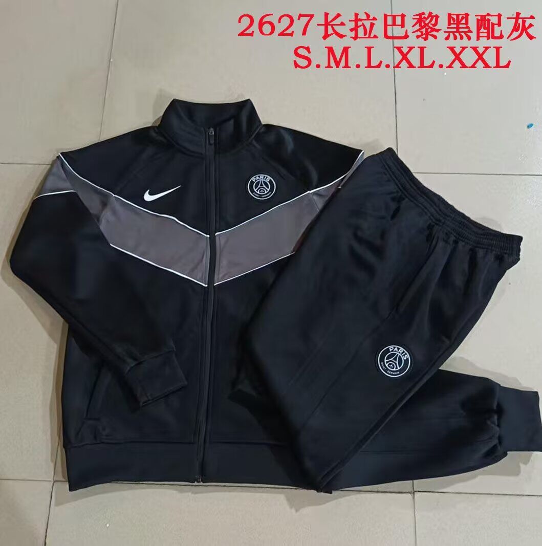 AAA Quality Paris St Germain 26/27 Tracksuit - Black/Grey